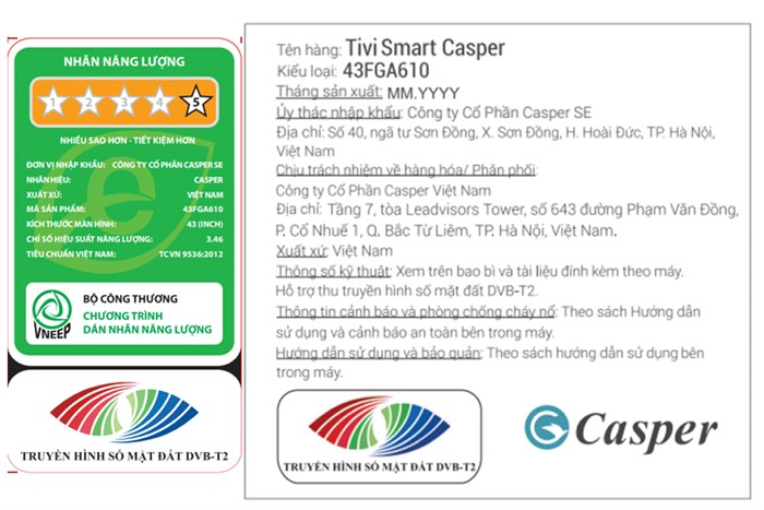 Tivi Casper 43FGA610 43 inch Full HD