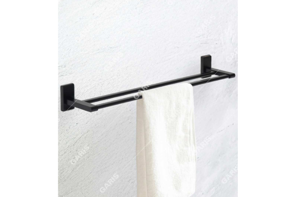 Thanh treo khăn tắm Garis GBB1.R2 dáng vuông màu đen nhám