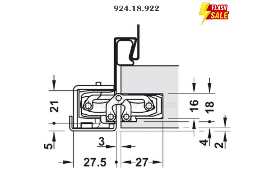Bản lề âm Hafele 924.18.922 F2 màu nickel mờ