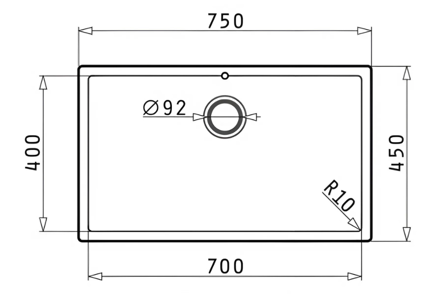 Chậu rửa chén Pyramis 070212301 PFIBERTEK MISTRAL 70X40 1B màu xám