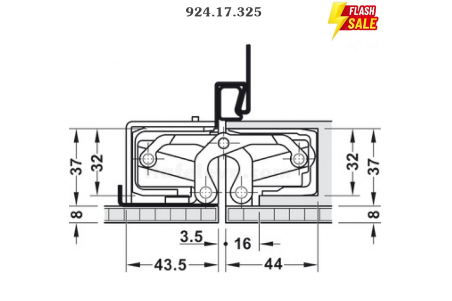 Bản lề âm 3D Hafele 924.17.325 TE540 A8 Inox mờ
