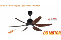 Quạt trần Asia Lighting QT12-N 6 cánh màu nâu