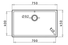 Chậu rửa chén Pyramis 070212401 PFIBERTEK MISTRAL 70X40 1B màu đen