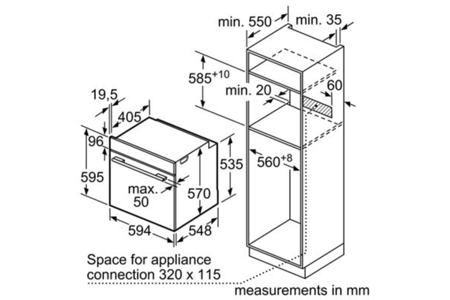 Lò nướng Bosch HBA5570S0B - Serie 6