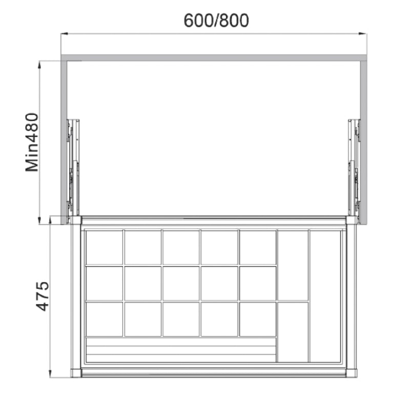 Thông số kỹ thuật khay đựng trang sức Hafele 600mm màu nâu 807.95.101