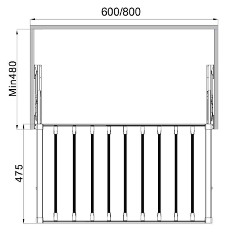Móc treo quần Hafele 600mm màu nâu 807.95.121