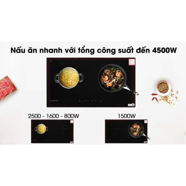 Bếp điện từ kết hợp Malloca MIR 772