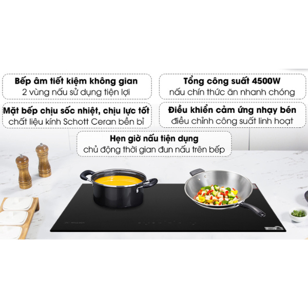 Bếp điện từ kết hợp Malloca MIR 772