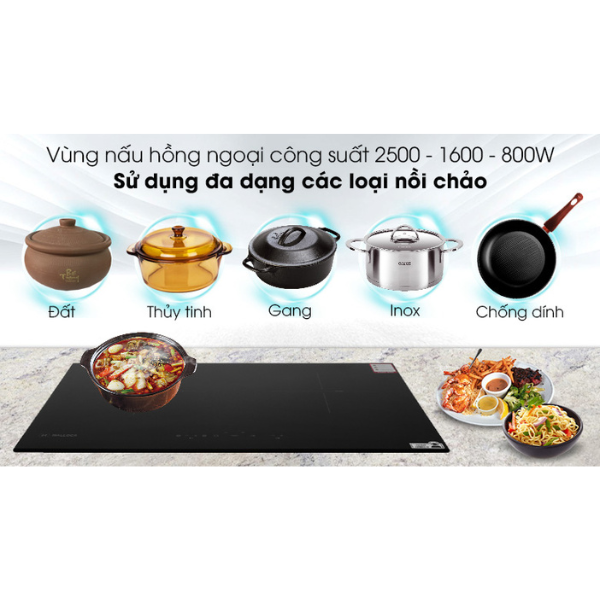 Bếp điện từ kết hợp Malloca MIR 772