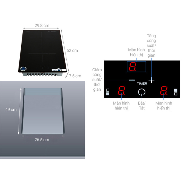 Bếp domino Malloca MDI 302