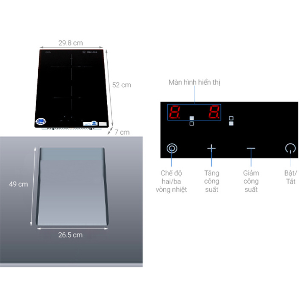 Bếp điện domino Malloca MDR 302