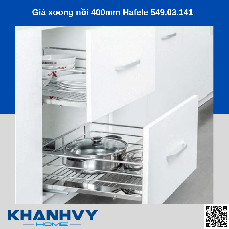 Giá xoong nồi 400mm Hafele 549.03.141 chính hãng tại Khánh Vy Home
