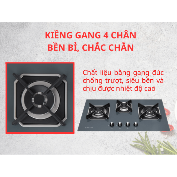 Bếp 3 Gas Malloca AS 9603DG