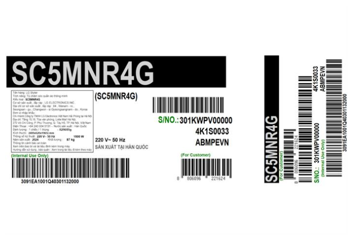 Tủ chăm sóc quần áo LG SC5MNR4G 5 móc Màu xanh lá cây