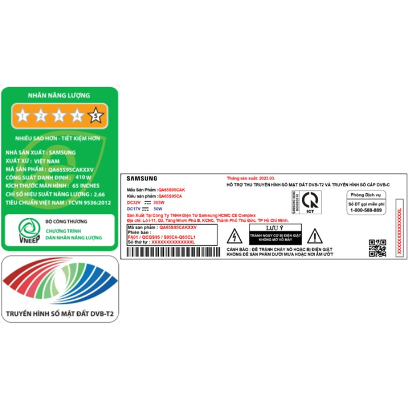 Smart Tivi 65 inch QLED 4K S95C Samsung QA65S95CAKXXV