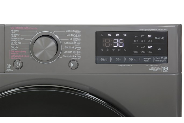 Máy giặt LG FV1410S4M1 AI DDTM Inverter 10kg màu đen