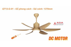 Quạt trần Asia Lighting QT12-G-01 6 cánh màu gỗ