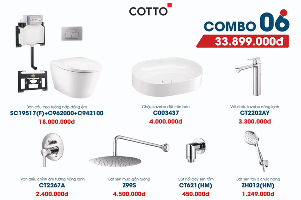 Bộ thiết bị phòng tắm cao cấp Cotto Combo 06