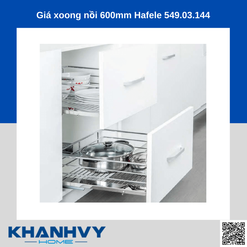 Giá xoong nồi 600mm Hafele 549.03.144 chính hãng tại Khánh Vy Home