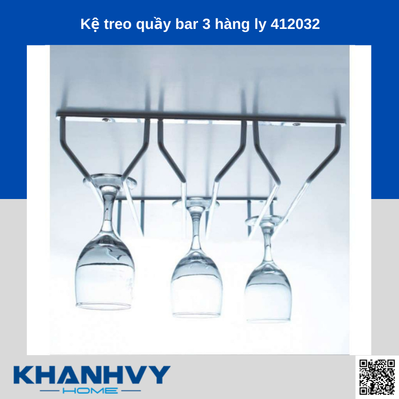 Sản phẩm kệ treo quầy bar 3 hàng ly 412032 chính hãng Higold tại Khánh Vy Home