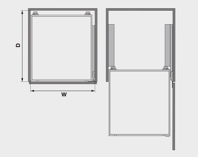 Bản vẽ kỹ thuật giá xoong nồi Hafele cánh mở 540.26.664 tại Khánh Vy Home