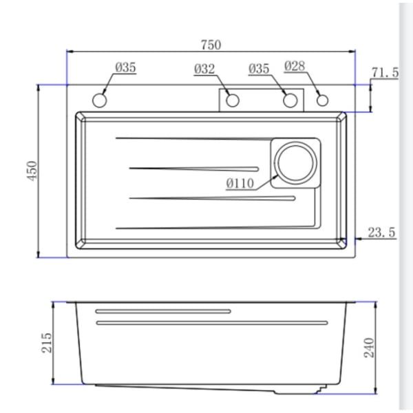 Chậu rửa chén Maadela MDS-7545NBU
