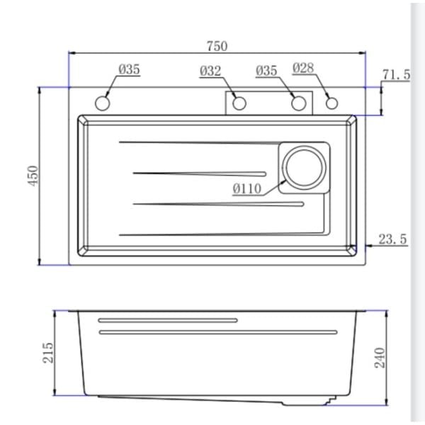 Chậu rửa chén Maadela MDS-7545U