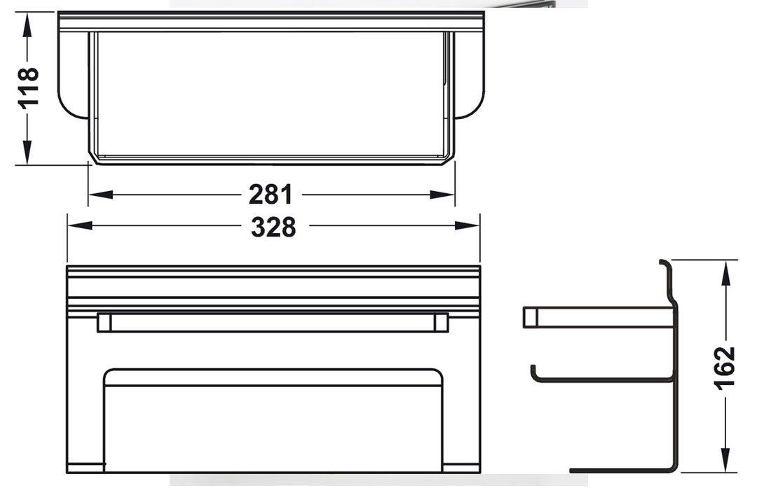 Bản vẽ kỹ thuật giá đa dụng Hafele 523.00.340 tại Khánh Vy Home