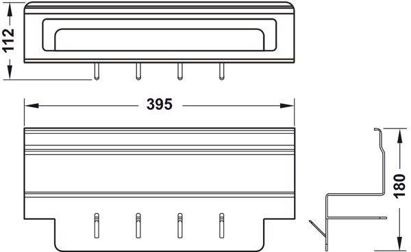 Bản vẽ kỹ thuật giá để dao có móc treo Hafele 523.00.330 tại Khánh Vy Home