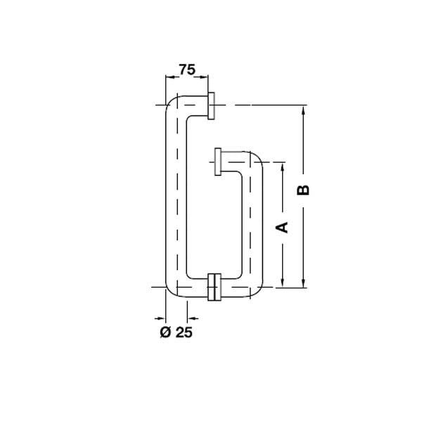 Thông số kỹ thuật tay nắm phòng tắm kính Hafele 903.04.151