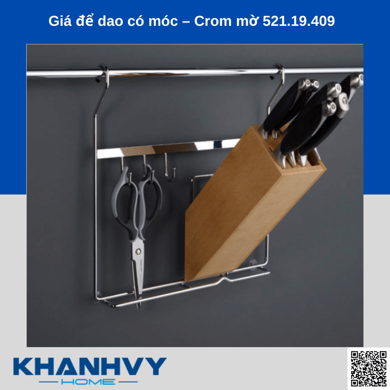 Giá để dao có móc – Crom mờ 521.19.409 chính hãng tại Khánh Vy Home