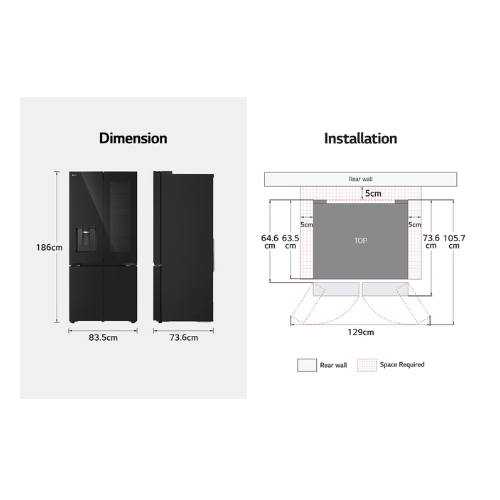 Tủ lạnh LG LFB61BLGAI French Door mặt gương màu đen 617 lít