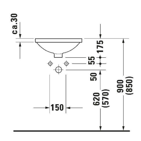 Lavabo Âm Bàn Tròn Duravit ARCHITEC 0468400000
