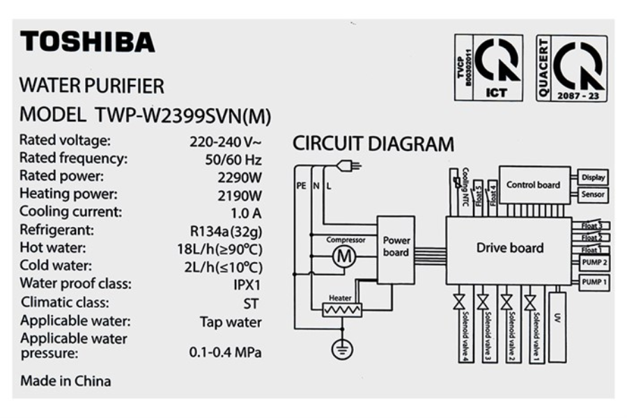Máy lọc nước RO Toshiba TWP-W2399SVN(M)