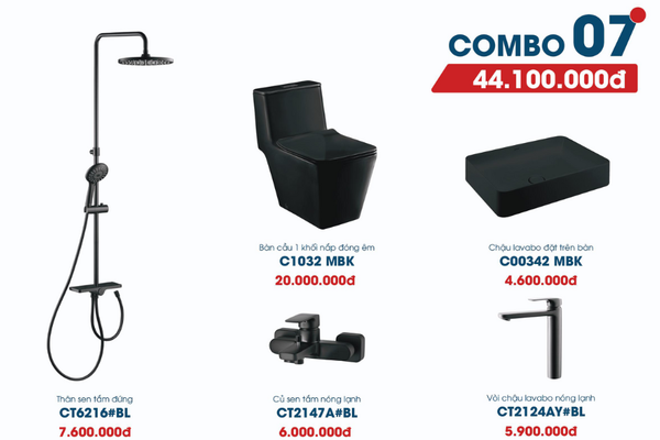 Bộ thiết bị phòng tắm cao cấp Cotto Combo 07