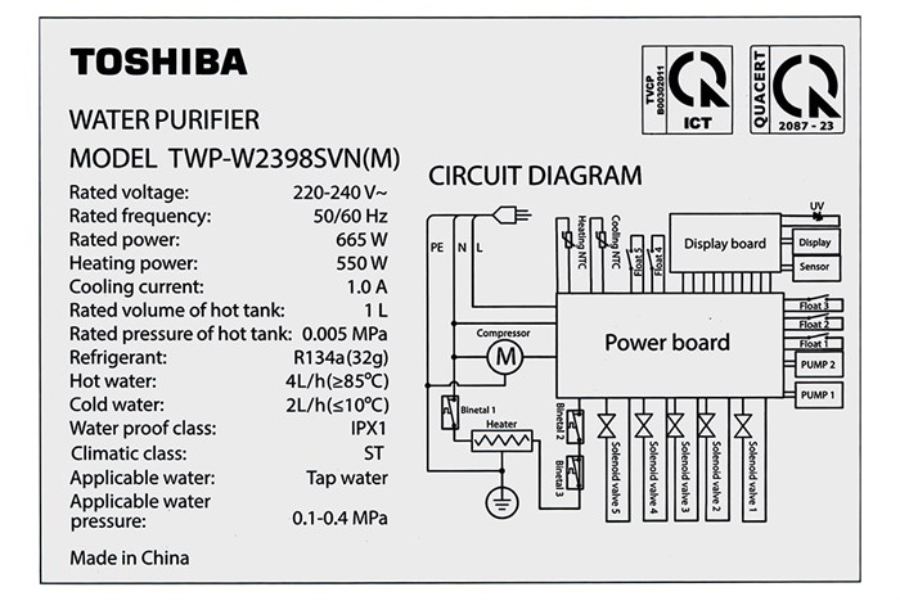 Máy lọc nước RO Toshiba TWP-W2398SVN(M)
