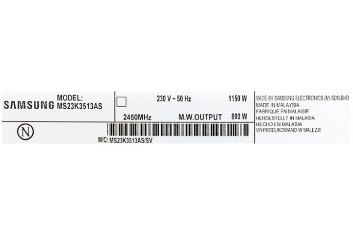 Lò vi sóng Samsung MS23K3513AS chế độ rã đông nhanh 23L màu bạc