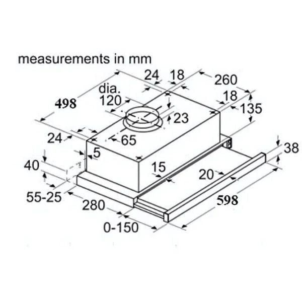 Máy hút mùi Bosch DFT63CA61B 60cm