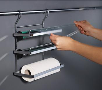 Giá để giấy cuộn 3 tầng – Crom bóng 521.19.231 tại Khánh Vy Home có khung đỡ 3 tầng với các trục xoay tiện lợi