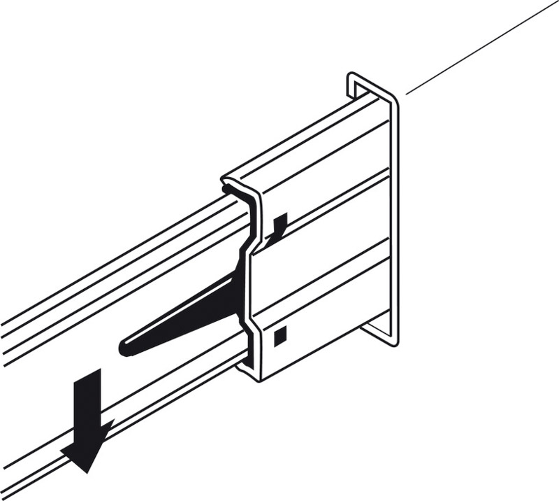 Thông số lắp đặt Ray bi nhấn mở 400mm Hafele 494.02.083