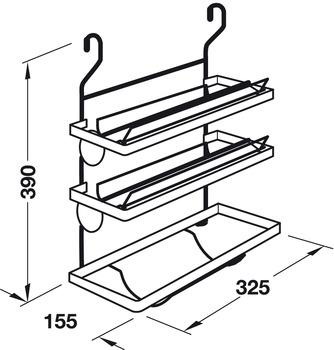 Bản vẽ kỹ thuật giá để giấy cuộn 3 tầng – Crom mờ 521.19.431 tại Khánh Vy Home