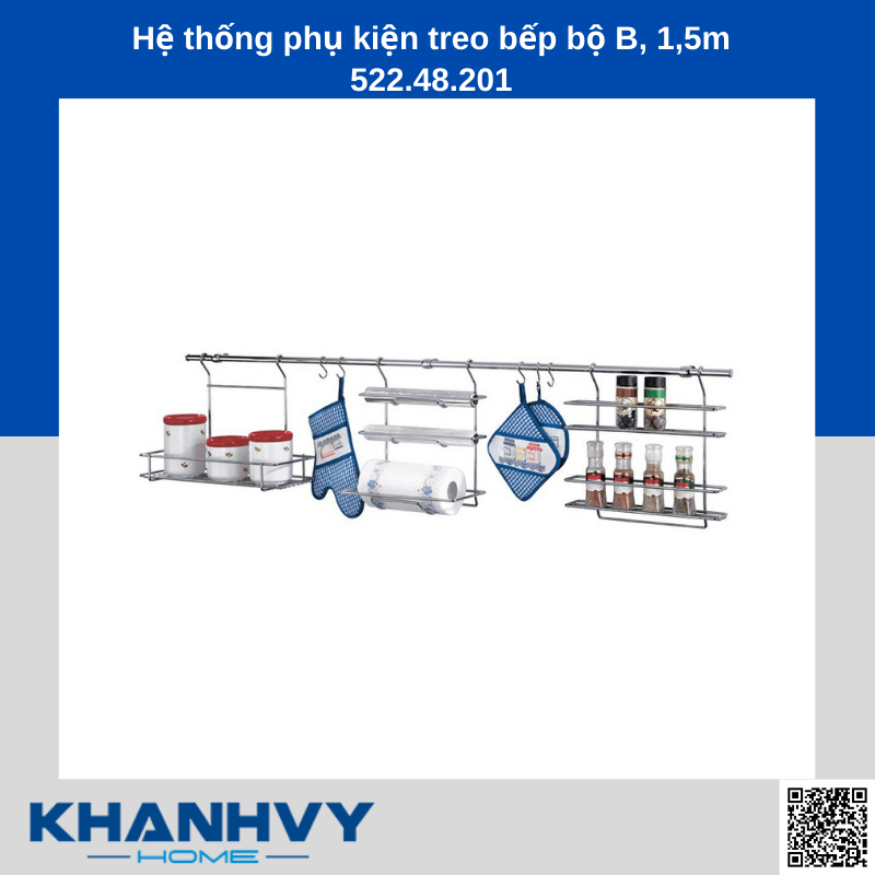 Hệ thống phụ kiện treo bếp bộ B, 1,5m 522.48.201 chính hãng tại Khánh Vy Home