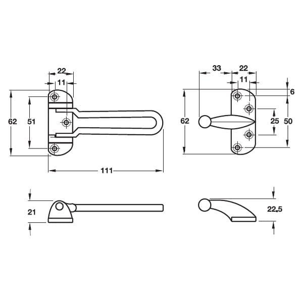 Thông số kỹ thuật chốt an toàn Hafele – Chrome mờ 911.59.156
