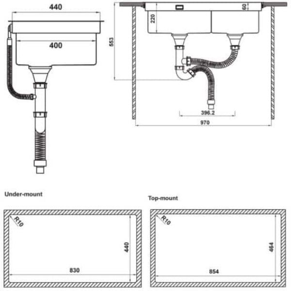Chậu rửa chén Hafele HS21-SSN2S90 567.94.030