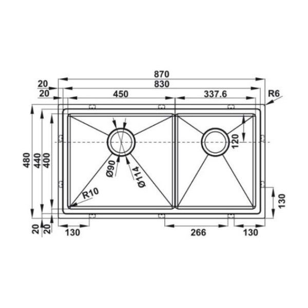Chậu rửa chén Hafele HS21-SSN2S90 567.94.030