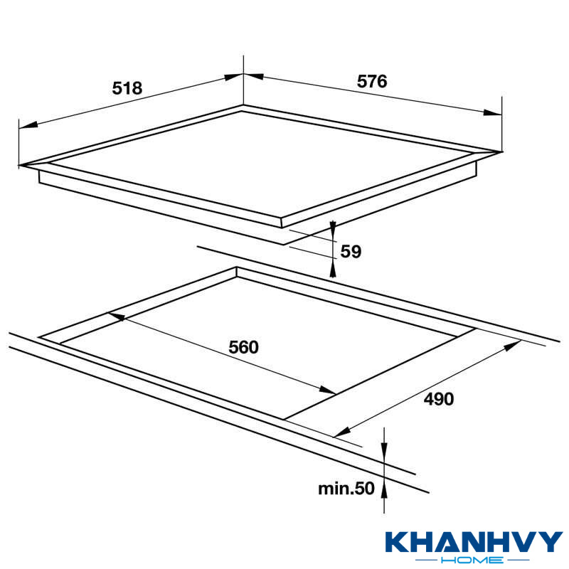 Kích thước bếp từ Hafele HC-I604D 535.02.040