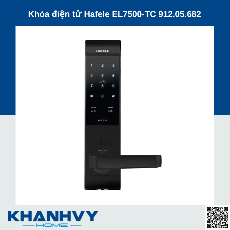 Khóa điện tử Hafele EL7500-TC 912.05.682 được sản xuất theo dây chuyền công nghệ tiên tiến của Đức