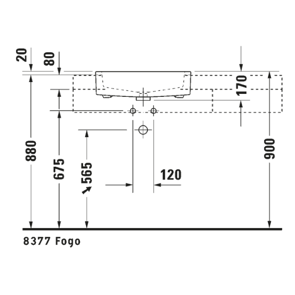 Chậu lavabo bán âm Duravit Vero 0314550000