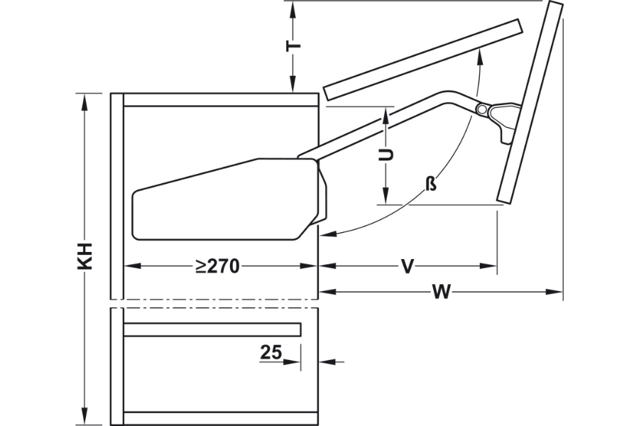 Bộ hộp lực Free Fold I6fs Hafele 372.38.675
