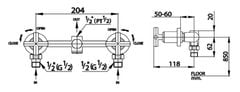 Van điều chỉnh âm tường Cotto CT254C16 nóng lạnh 1 đường nước Cross